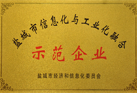 鹽城市信息化與工業(yè)化融合示范企業(yè)